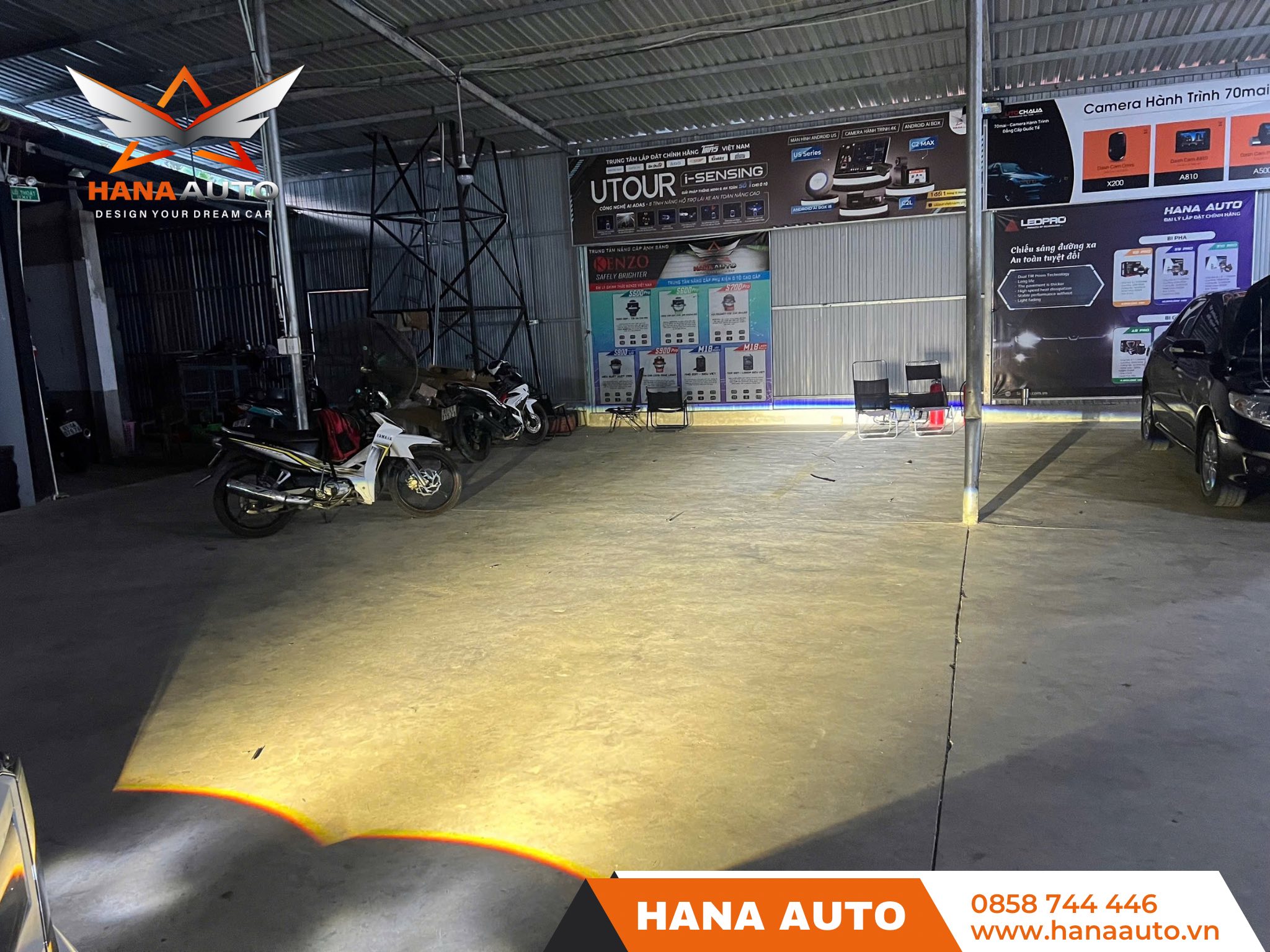 Bi gầm 3 màu laser LedPro A11 Pro 2 tâm laser 2025