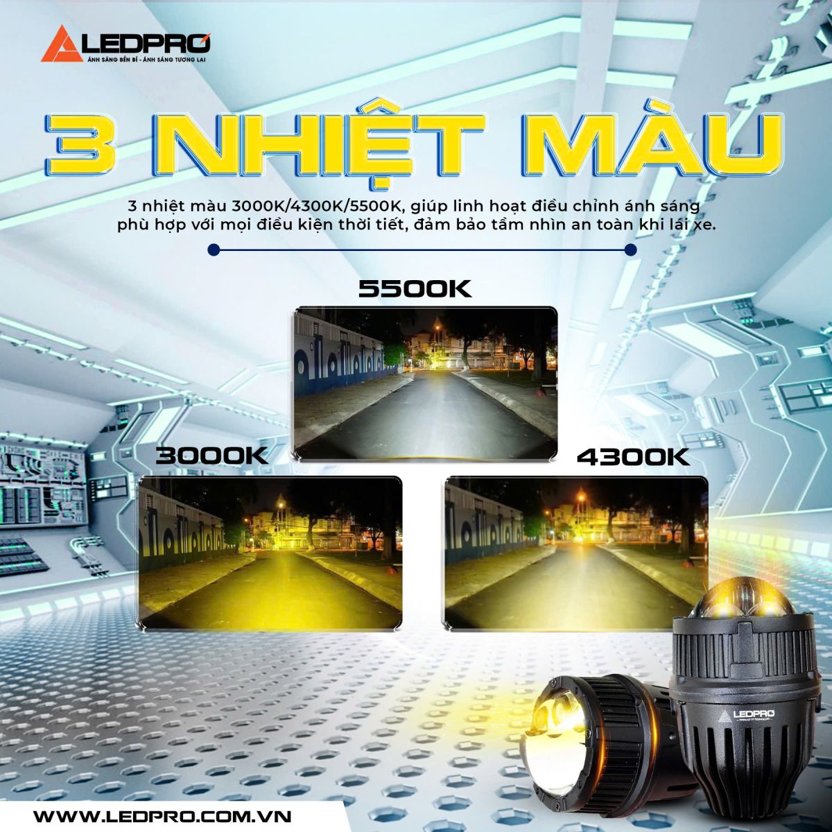 Bi gầm LedPro A8 Special 2.0 inch 2 laser 3 màu